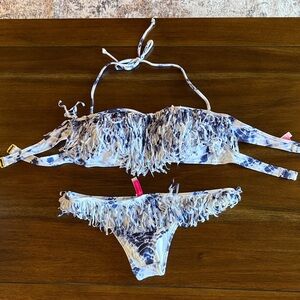 Victoria's Secret Blue and White Bikini Medium M